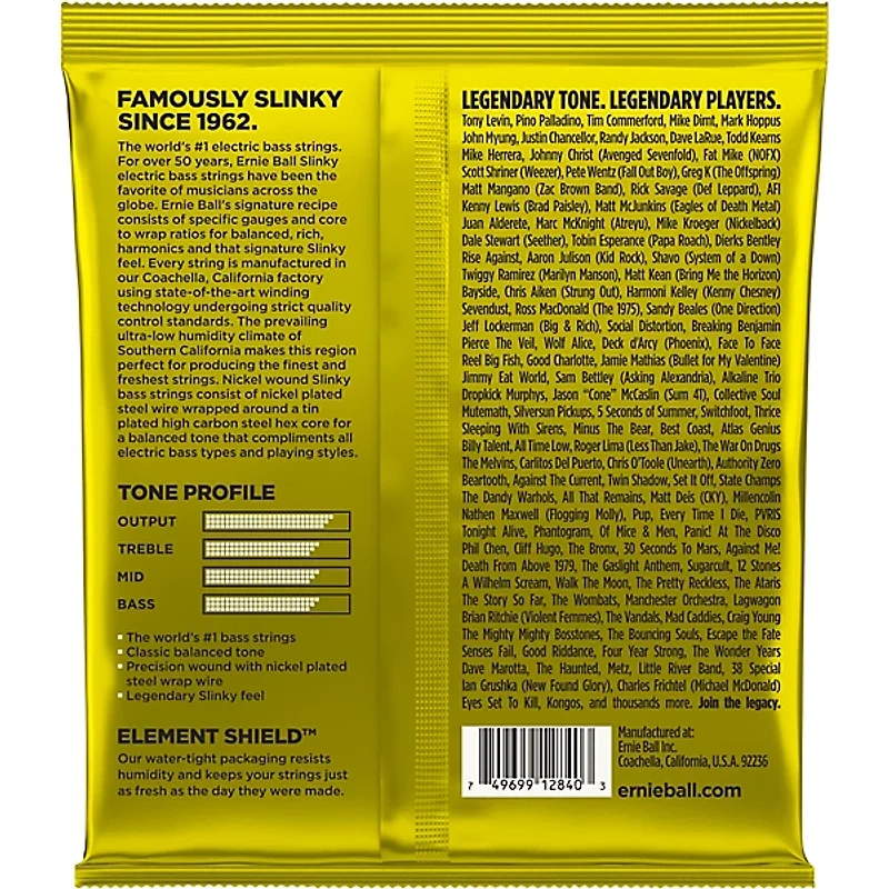 Ernie Ball 2840 Beefy Slinky Nickel Wound Electric Bass Guitar Strings - (65-130)