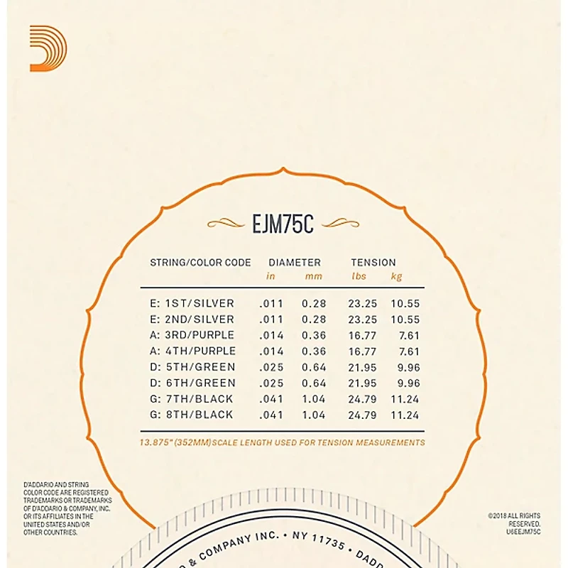D'Addario Monel Mandolin Strings Medium Plus