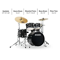 TAMA Imperialstar 5-Piece Complete Drum Set With MEINL HCS cymbals and 20" Bass Drum