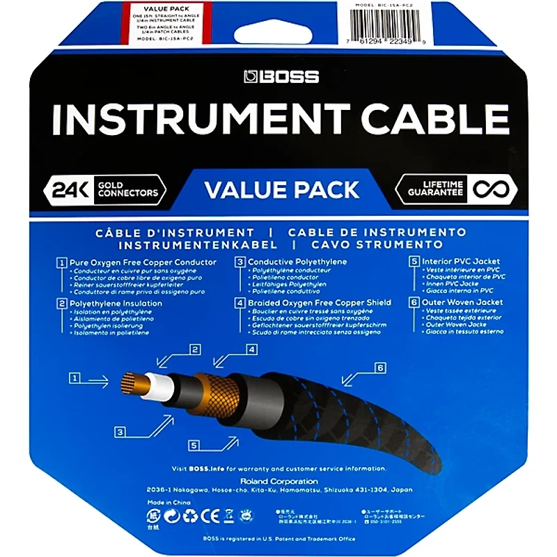 BOSS Instrument/Patch Cable Bundle