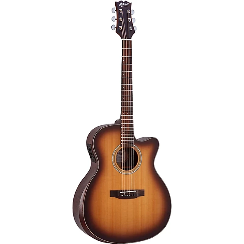 Mitchell T413CE-BST Terra Series Auditorium Solid Torrefied Spruce Top Acoustic-Electric Guitar Edge Burst