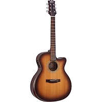 Mitchell T413CE-BST Terra Series Auditorium Solid Torrefied Spruce Top Acoustic-Electric Guitar Edge Burst