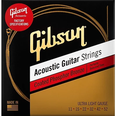 Gibson Coated Phosphor Bronze Acoustic Guitar Strings