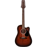 Mitchell T331-TCE-BST Terra 12-String Acoustic-Electric Dreadnought Mahogany Top Guitar - Edge Burst