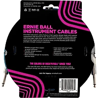 Ernie Ball Straight To Straight Nickel-Plated 1/4 Woven 20' Black/Blue Instrument Cable 2-Pack