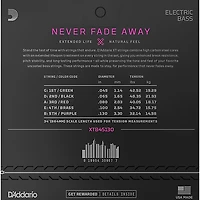D'Addario XT Nickel-Plated Steel Electric Bass Strings - 5-String Long Scale, Light (45-130)