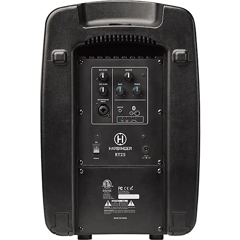 Harbinger RoadTrip 25 8" Battery-Powered Portable Speaker With Bluetooth and Microphone Black