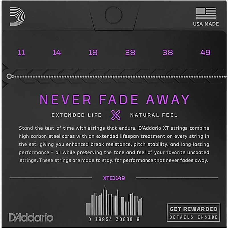 D'Addario XT Nickel-Plated Steel Electric Guitar Coated Strings -
