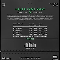 D'Addario XT Nickel-Plated Steel Long Scale Electric Bass Strings - Light Top/Medium Bottom (45-105)
