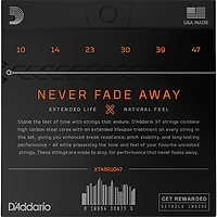 D'Addario XT 80/20 Bronze Acoustic Guitar Strings, Extra Light, 10-47