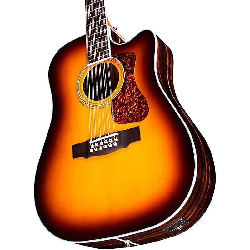 Guild D-2612CE Deluxe 12-String Cutaway Acoustic-Electric Guitar Antique Sunburst