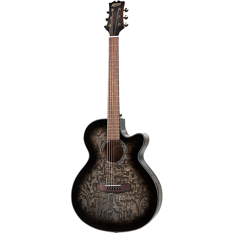Mitchell MX430QAB Exotic Series Acoustic-Electric Guitar -