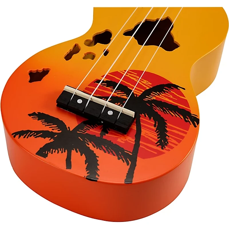 Mahalo Hawaii Islands Soprano Ukulele Orange