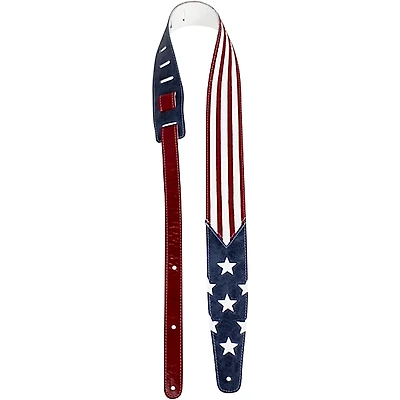 Perri's 2.5" Premium Leather USA Flag Guitar Strap USA Flag 2.5 in.