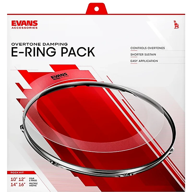 EVANS Rock Pack (10", 12", 16") With 14" Snare E-Ring Black