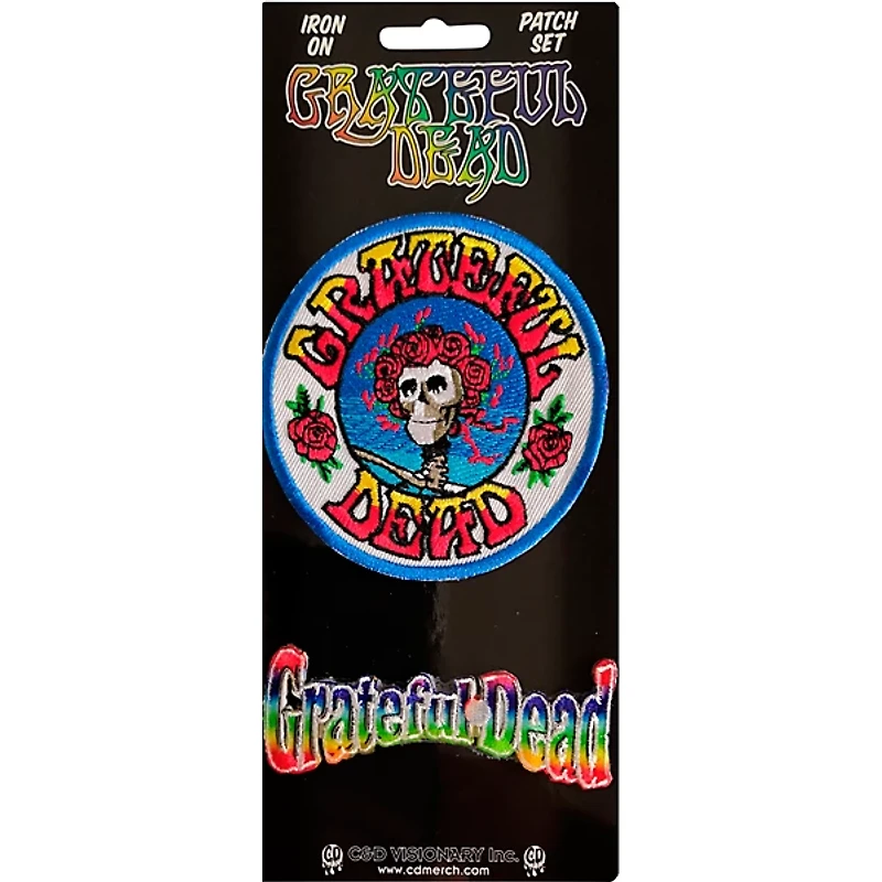 C&D Visionary Grateful Dead Skull Roses Patch Set