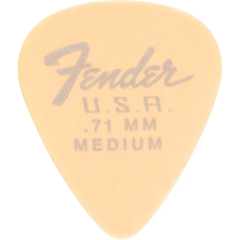 Fender 351 Dura-Tone Delrin Pick (12-Pack), Olympic White .71 mm 12 Pack