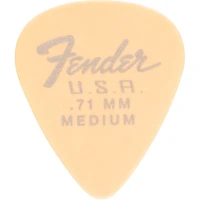 Fender 351 Dura-Tone Delrin Pick (12-Pack), Olympic White .71 mm 12 Pack