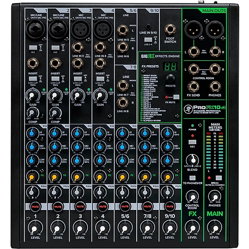 Mackie ProFX10v3 10-Channel Professional Effects Mixer With USB
