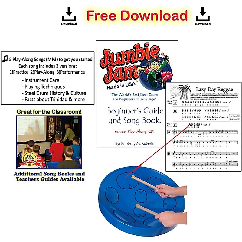 Panyard Jumbie Jam Steel Drum Kit with Metal Z-Floor Stand