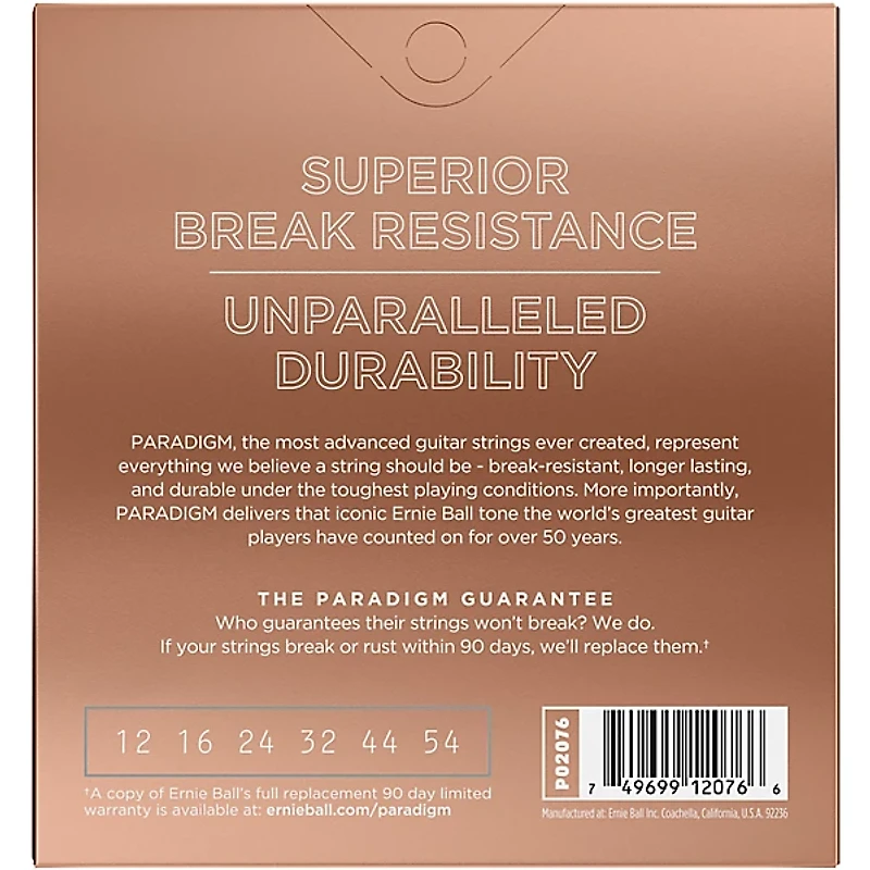 Ernie Ball Paradigm Phosphor Bronze Acoustic Guitar Strings, Medium Light 6-Pack