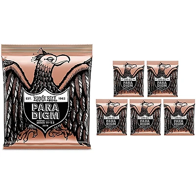 Ernie Ball Paradigm Phosphor Bronze Acoustic Guitar Strings, Light (6-Pack)