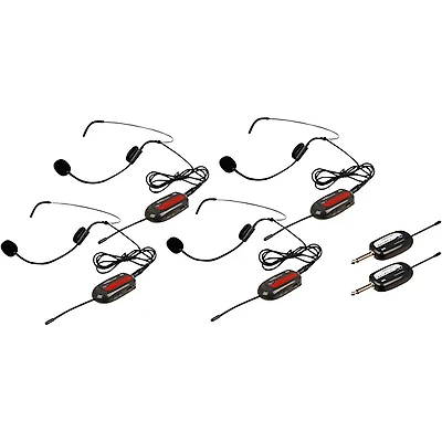 VocoPro Commander-PLAY-4 4 UHF Wireless Headset Mics With Receivers, 902-928mHz