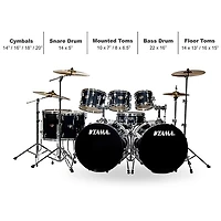 TAMA Imperialstar 8-Piece Double Bass Drum Set With MEINL HCS Cymbals -