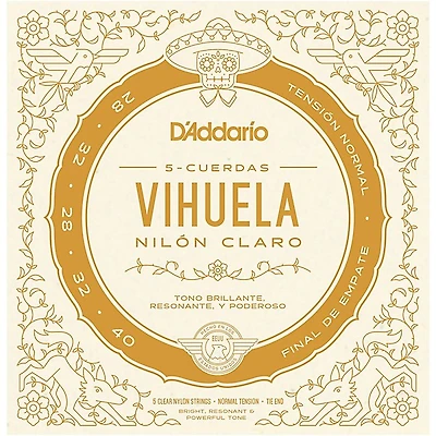 D'Addario Vihuela 5-String Set, Clear Nylon, Normal Tension