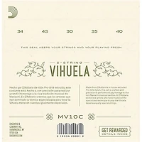 D'Addario Vihuela 5 String Set, Clear Nylon, Custom Hard Tension