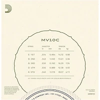 D'Addario Vihuela 5 String Set, Clear Nylon, Custom Hard Tension