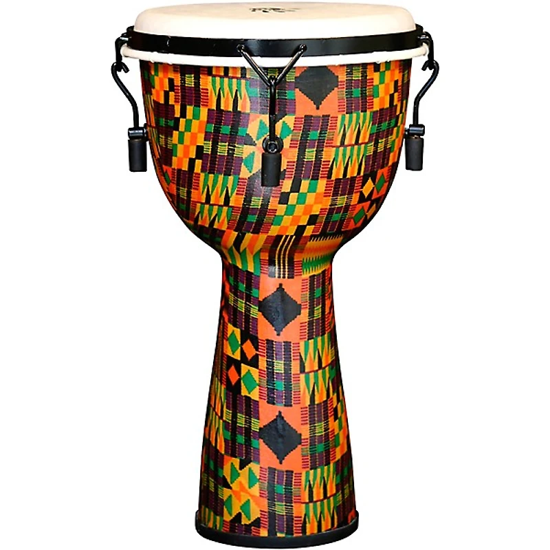 X8 Drums Kente Cloth Key-Tuned Djembe with Synthetic Head