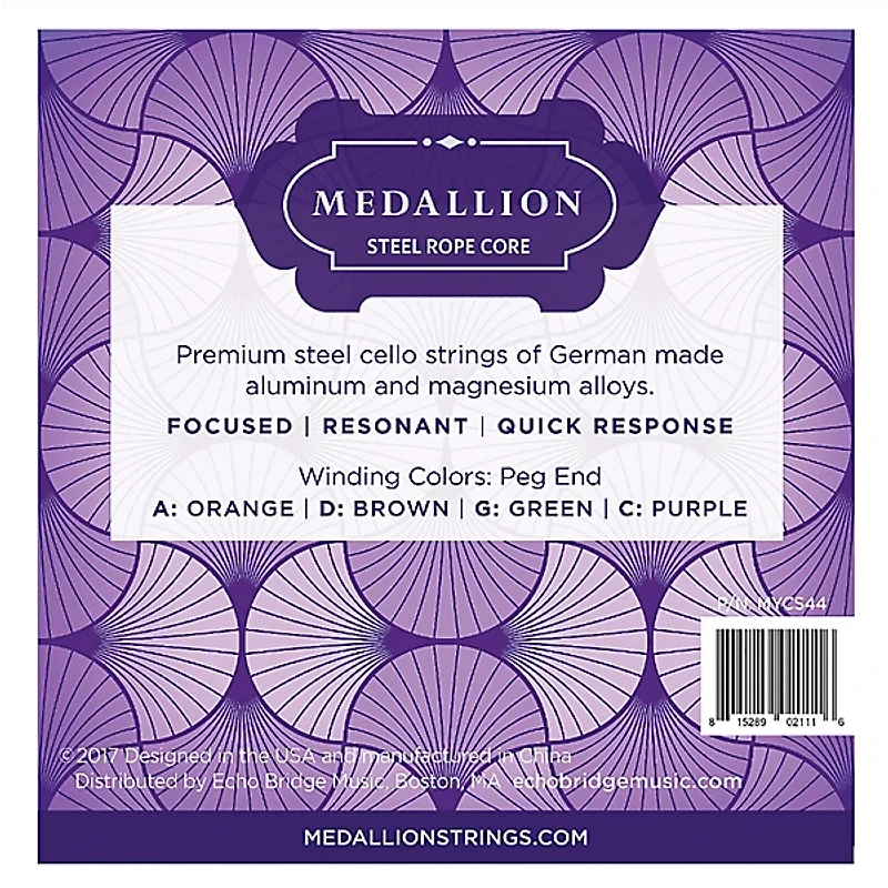 Medallion Strings Ropecore Steel Cello String Set
