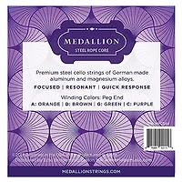 Medallion Strings Ropecore Steel Cello String Set