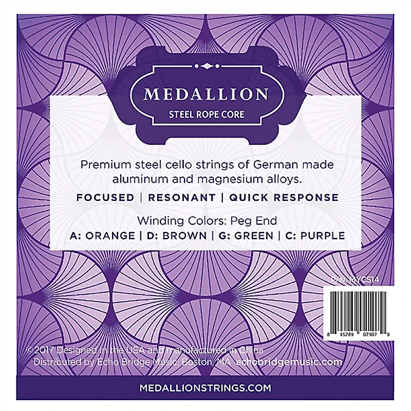 Medallion Strings Ropecore Steel Cello String Set