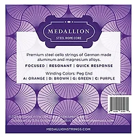 Medallion Strings Ropecore Steel Cello String Set