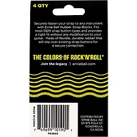Ernie Ball Strap Blocks 4-Pack, Black and Red