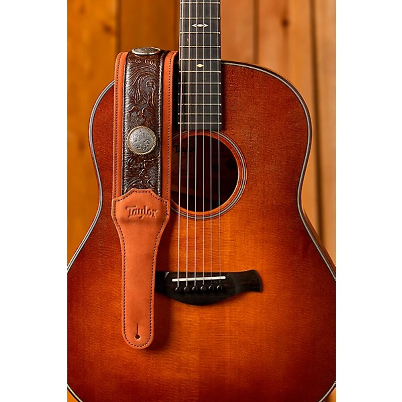 Taylor Grand Pacific Leather Strap, Nickel Conchos