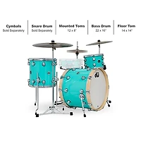 DW 3-Piece Collector's Series Santa Monica Shell Pack With Satin Chrome Hardware Sea Foam Green