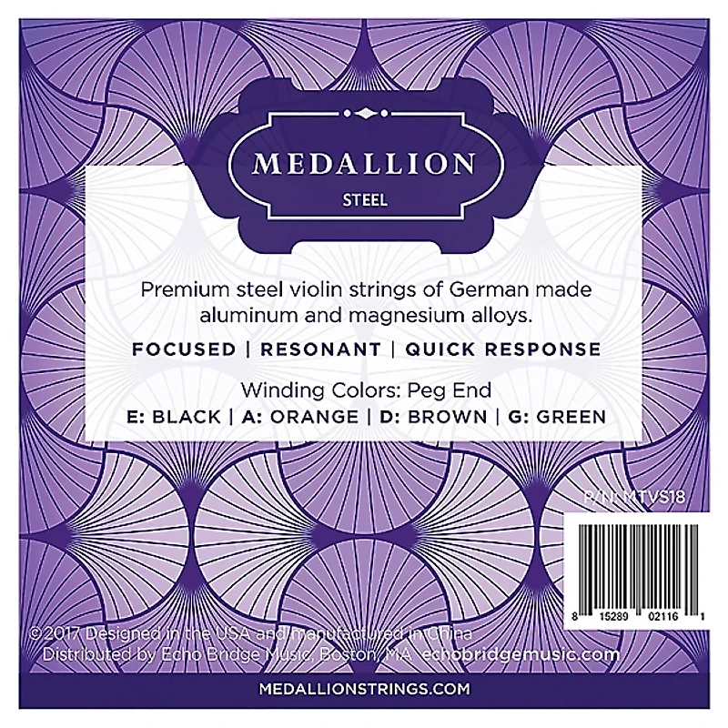 Medallion Strings Steel Violin String Set