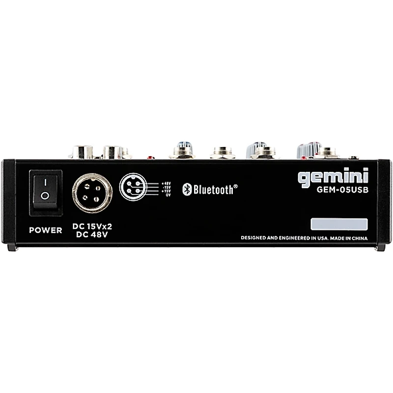 Gemini GEM-05USB 5 Channel USB mixer with Bluetooth