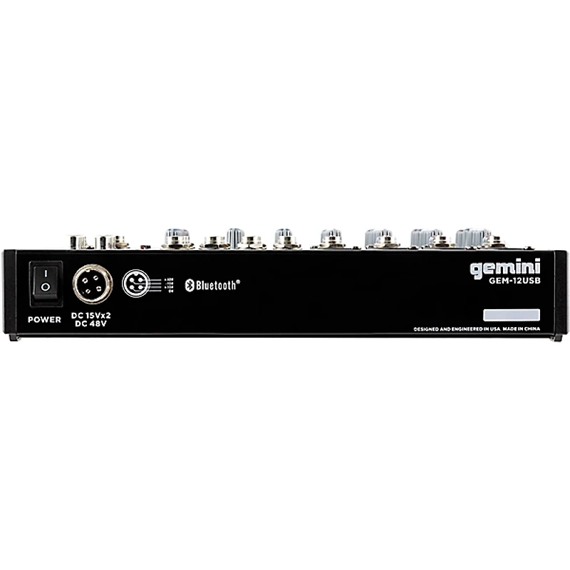 Gemini GEM-12USB 12-Channel USB Mixer for Podcasts With Bluetooth and Effects