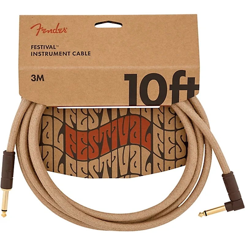 Fender Festival Pure Hemp Straight to Angle Instrument Cable