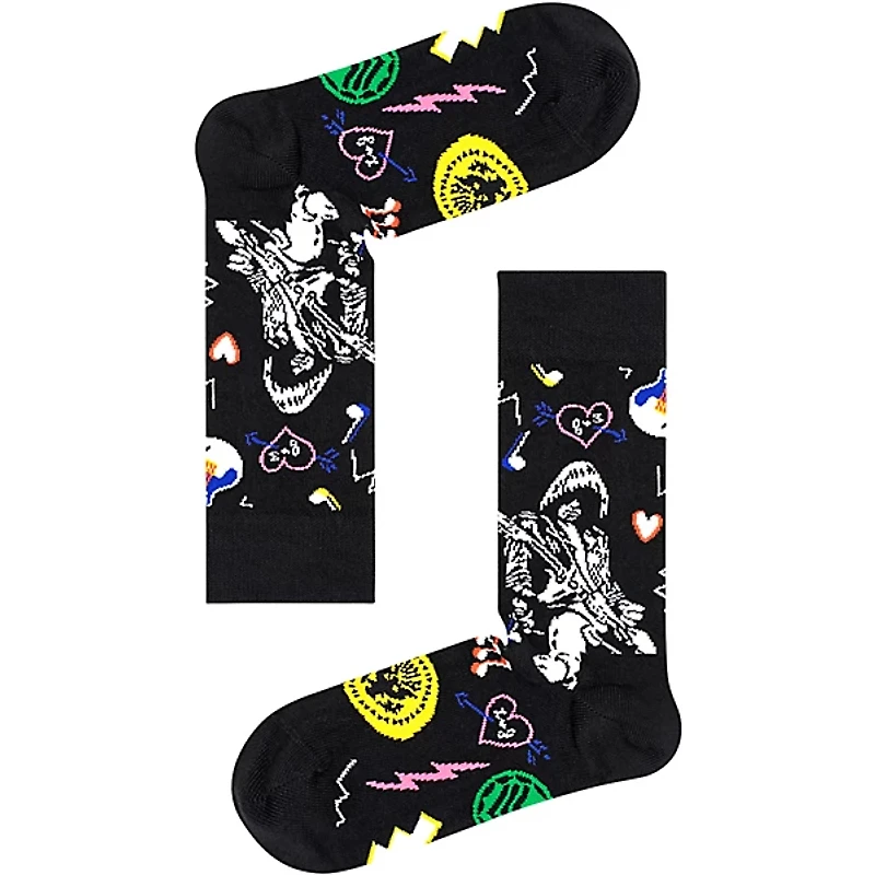 Happy Socks Linda and Johnny Black Guitar Socks