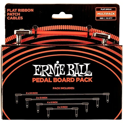 Ernie Ball Flat Ribbon Patch Cables Pedalboard Pack -