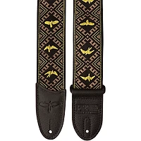 PRS Jacquard Hootenanny Style Guitar Strap, Yellow & Black Birds Yellow