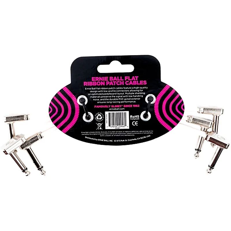 Ernie Ball Flat Ribbon Patch Cables 3-Pack