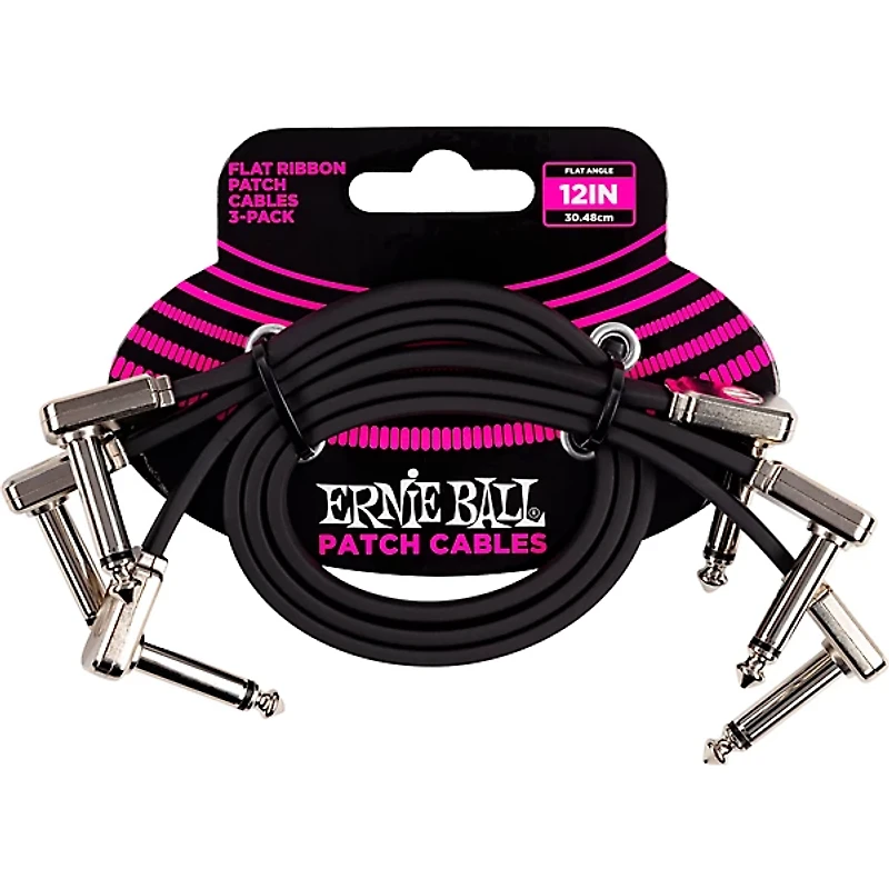 Ernie Ball Flat Ribbon Patch Cables 3-Pack