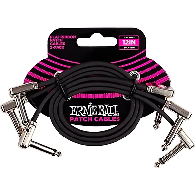 Ernie Ball Flat Ribbon Patch Cables 3-Pack