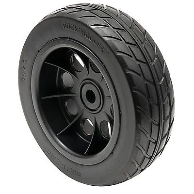 RockNRoller RWHLO10X3BK 10"x3" R-Trac Wheel for R10, R12 Carts, Black Hub 2-Pack